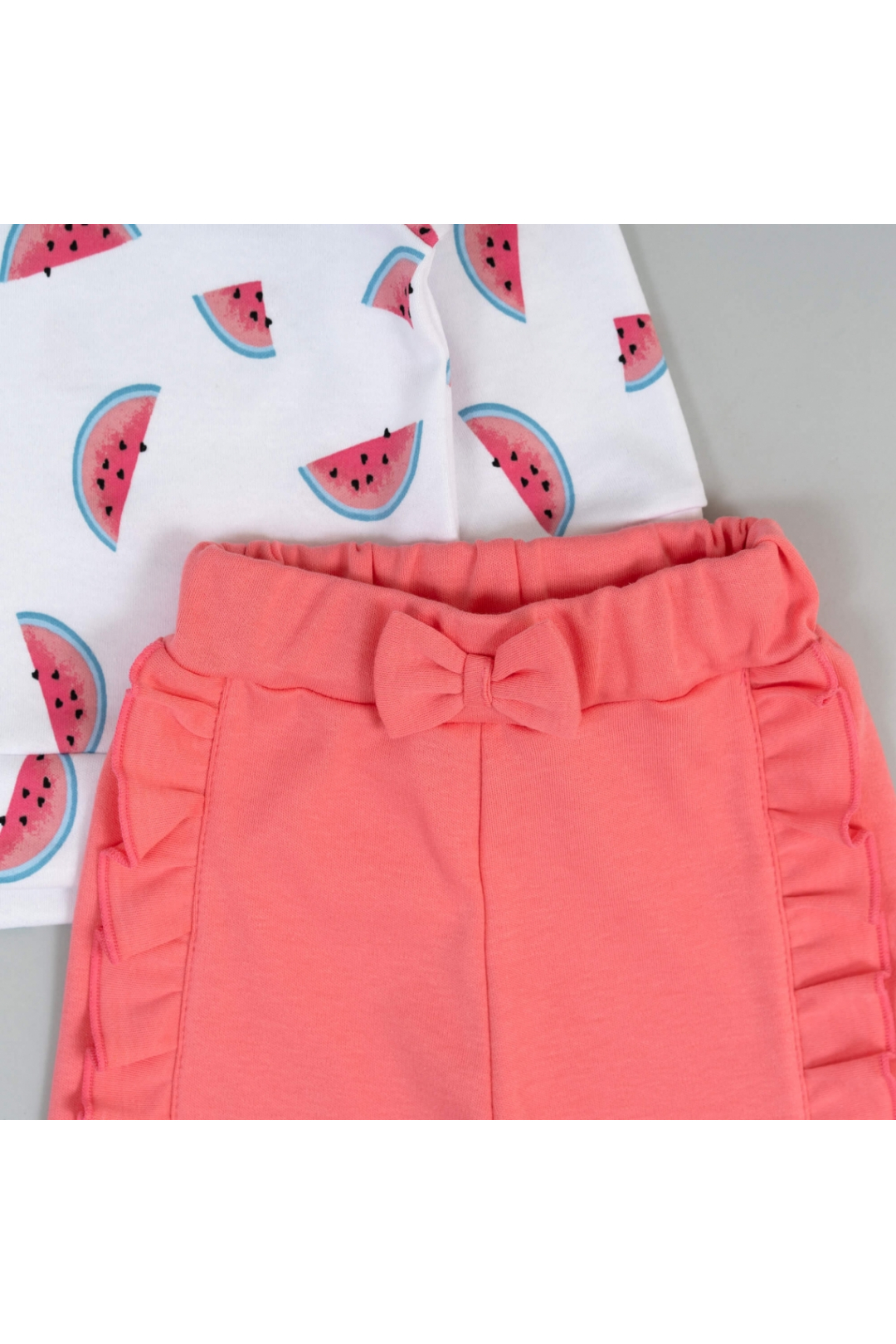 Костюм для дівчинки  Кавунчики кораловий інтерлок