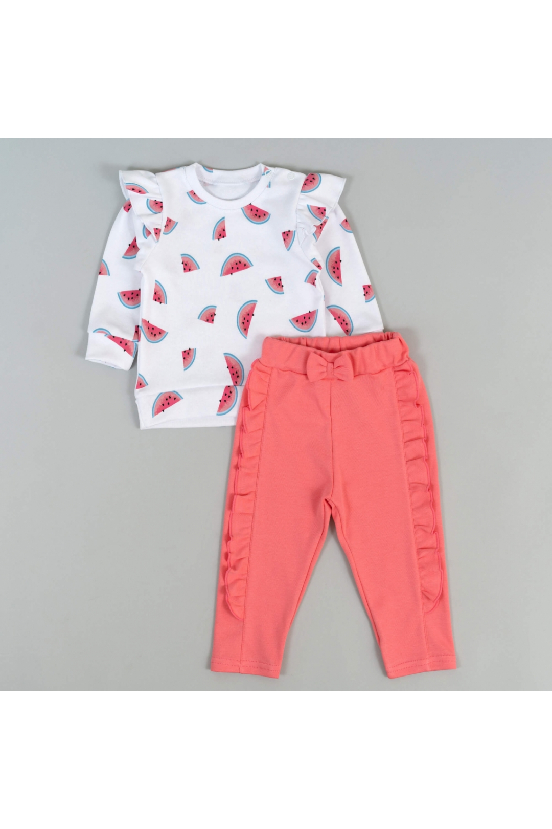 Костюм для дівчинки  Кавунчики кораловий інтерлок
