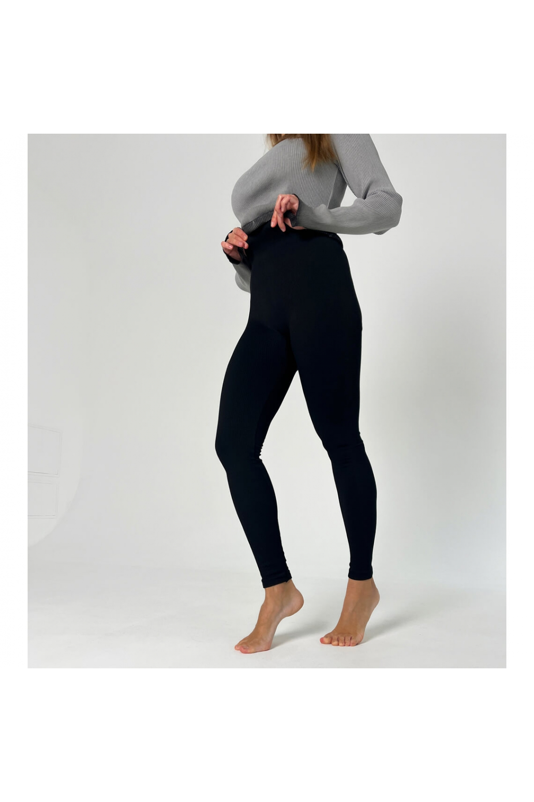 Лосини жіночі  Push-ap чорний трикотаж на хутрі