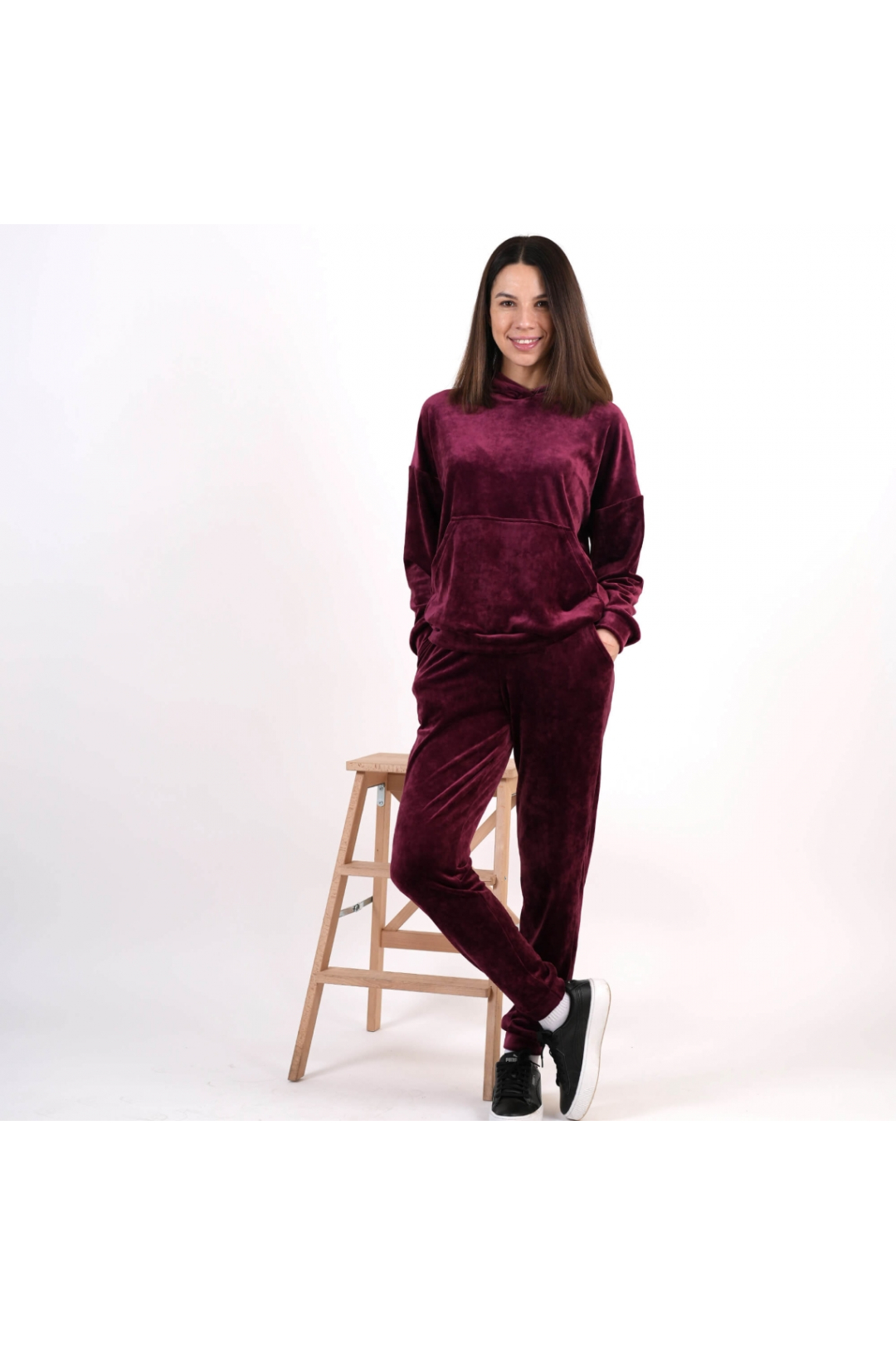 Костюм жіночий велюровий бордо велюр