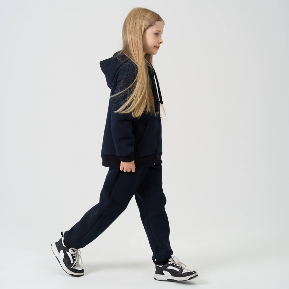 Костюм для дівчинки темно-синій тринитка на флісі