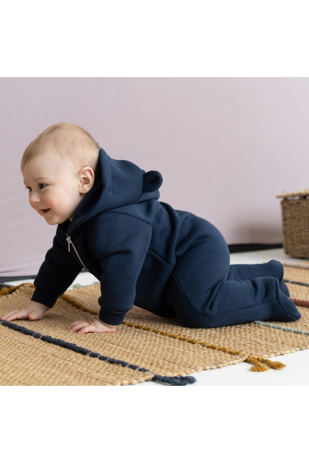 Комбінезон для малят темно-синій тринитка на флісі