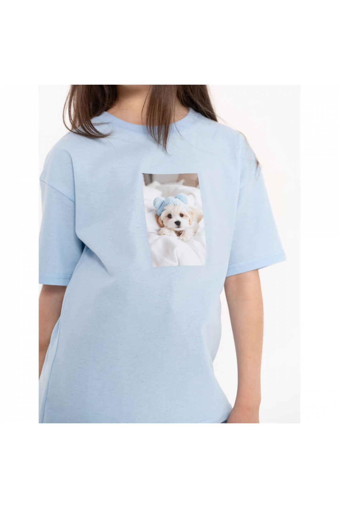 Футболка для дівчинки блакитний кулір