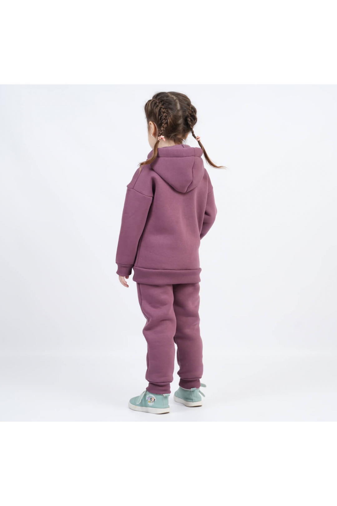 Костюм теплий  для дівчинки рожево-ліловий тринитка на флісі