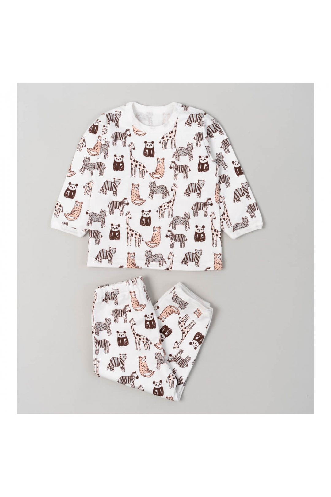 Піжама ясельна Звірята молочний начіс
