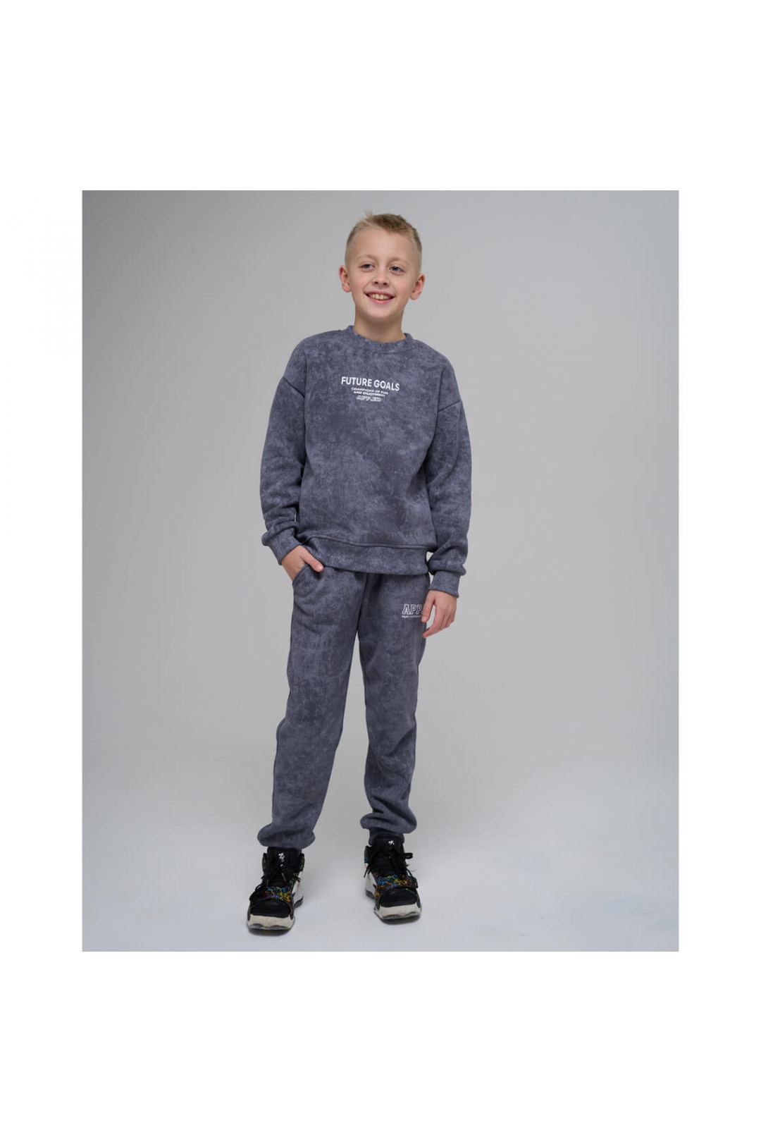 Світшот підлітковий графіт тринитка на флісі