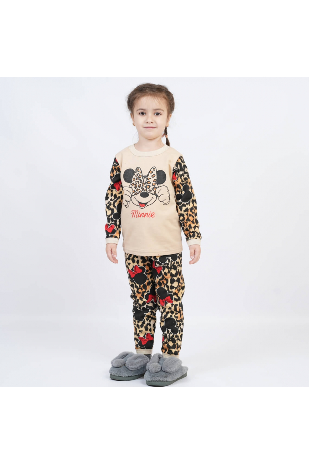 Піжама тепла для дівчинки Міні бежевий начіс (футер)