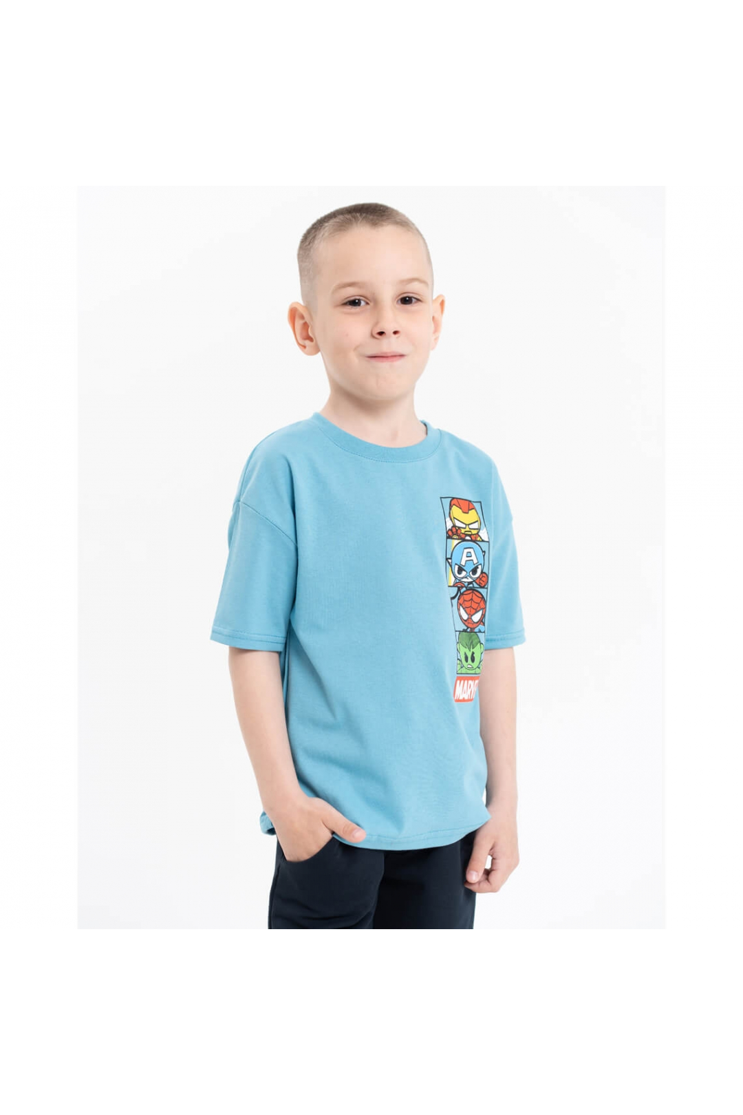 Футболка для хлопчика бірюза кулір-двонитка