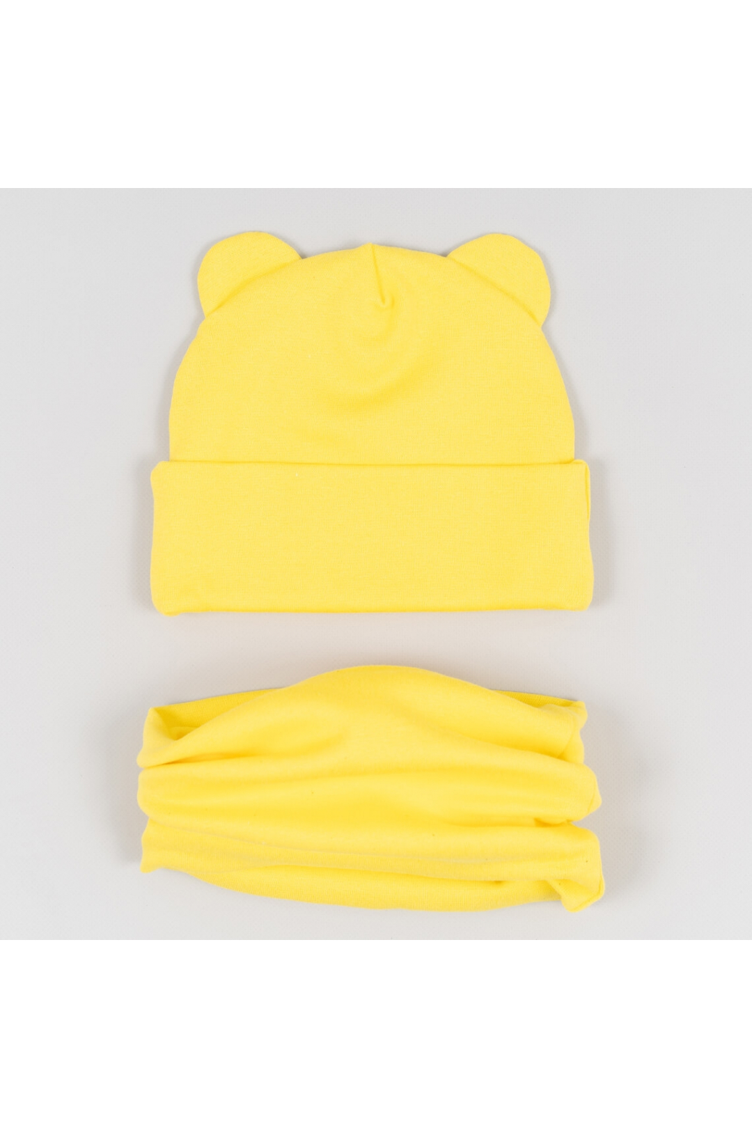 Шапочка і хомут для малят лимонний стрейч