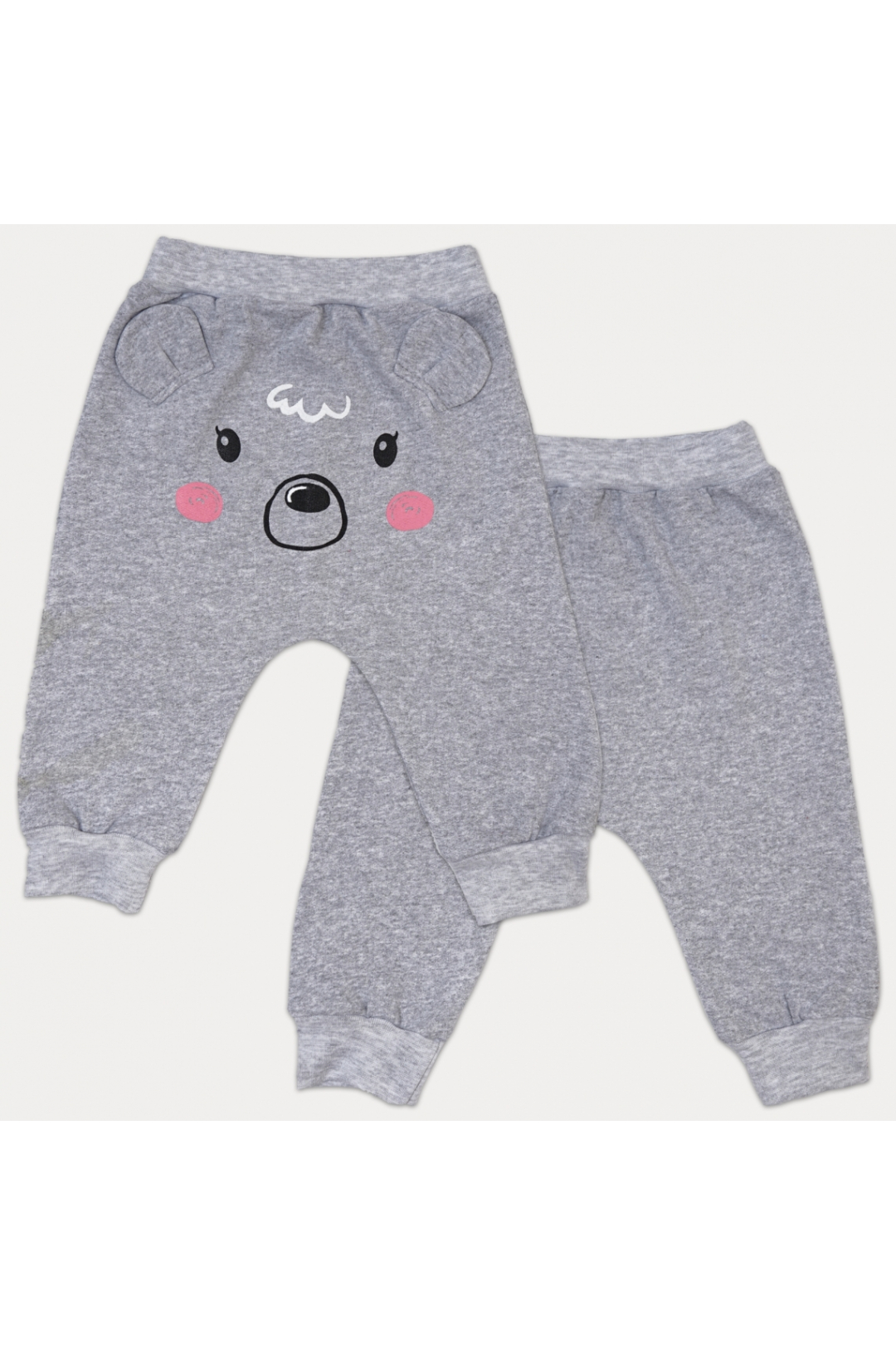 Штанці ясельні Ведмежатко сірий начіс (футер)