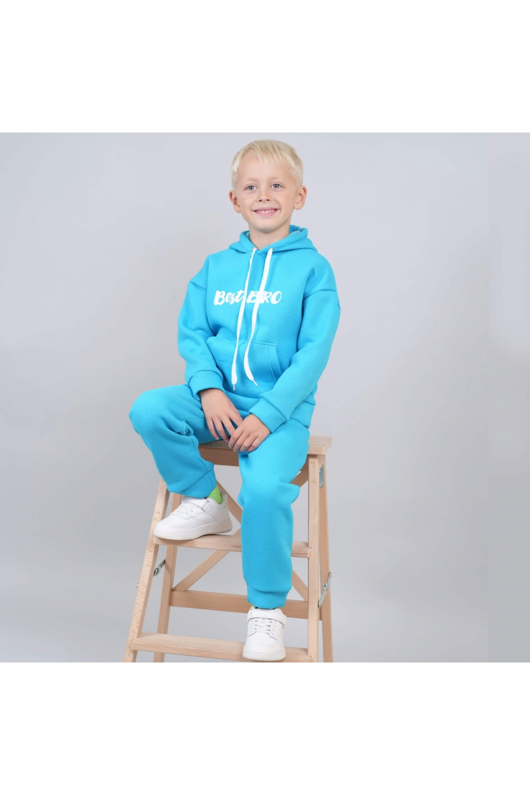 Костюм теплий для хлопчика бірюза тринитка на флісі