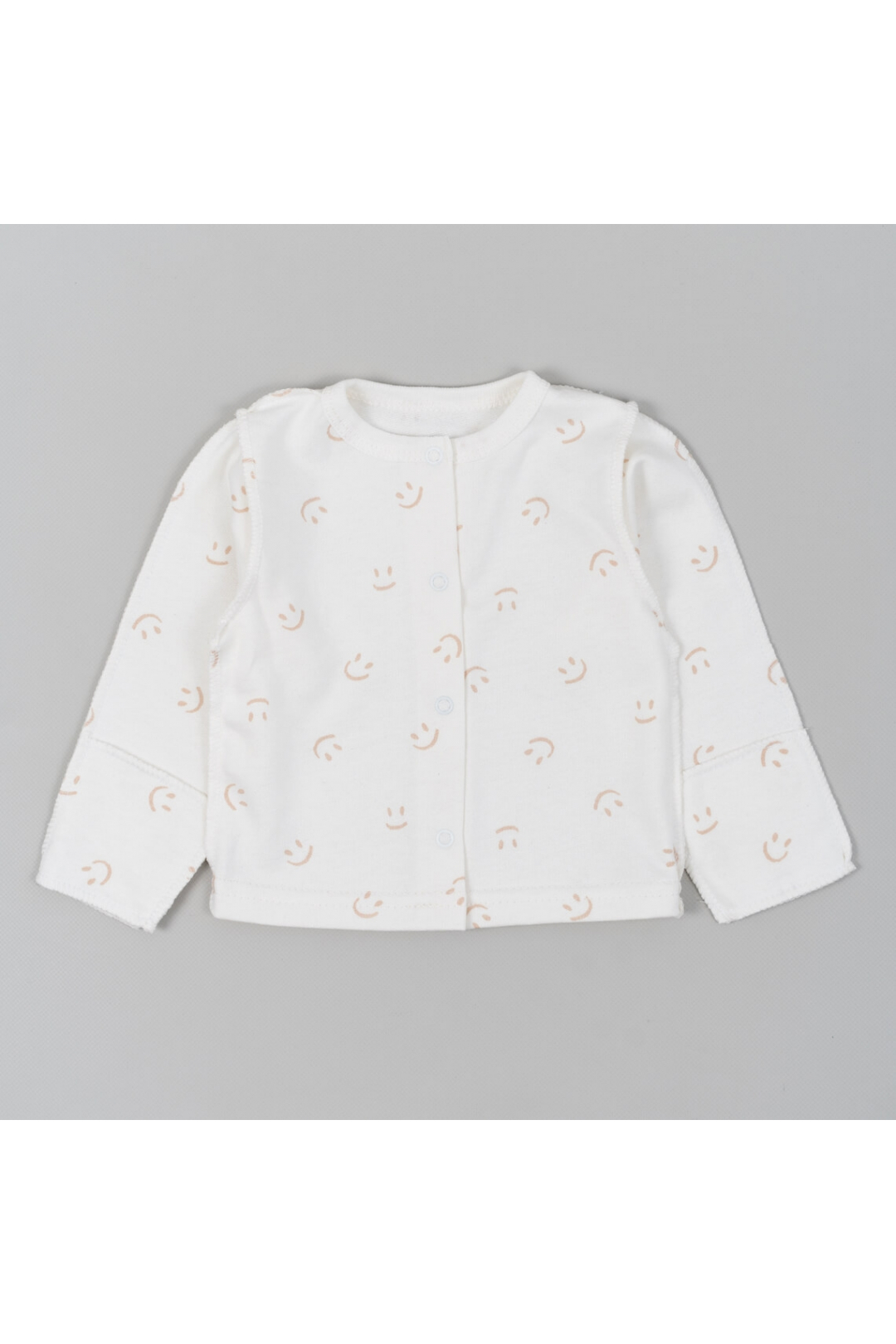 Кофтинка для новонароджених молочний Смайлик начіс(футер)