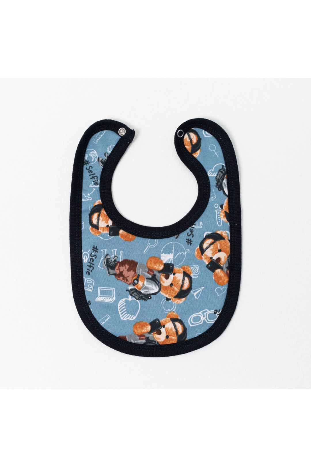 Слинявчик дитячий  Ведмедики Selfie блакитний начіс (футер)