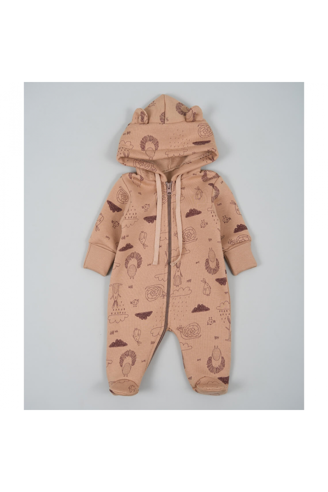 Комбінезон для малят  Лісові Звірята карамель тринитка на флісі
