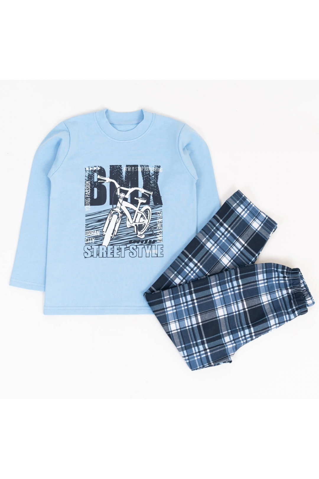Піжама для хлопчика блакитний начіс (футер)
