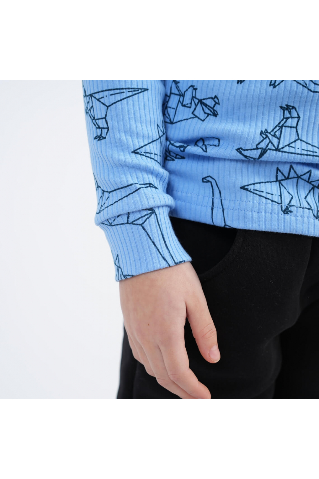 Гольф для хлопчика Діно блакитний рубчик преміум