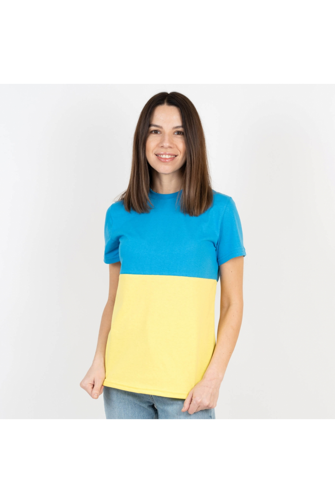 Футболка жіноча прапор України блакитний кулір