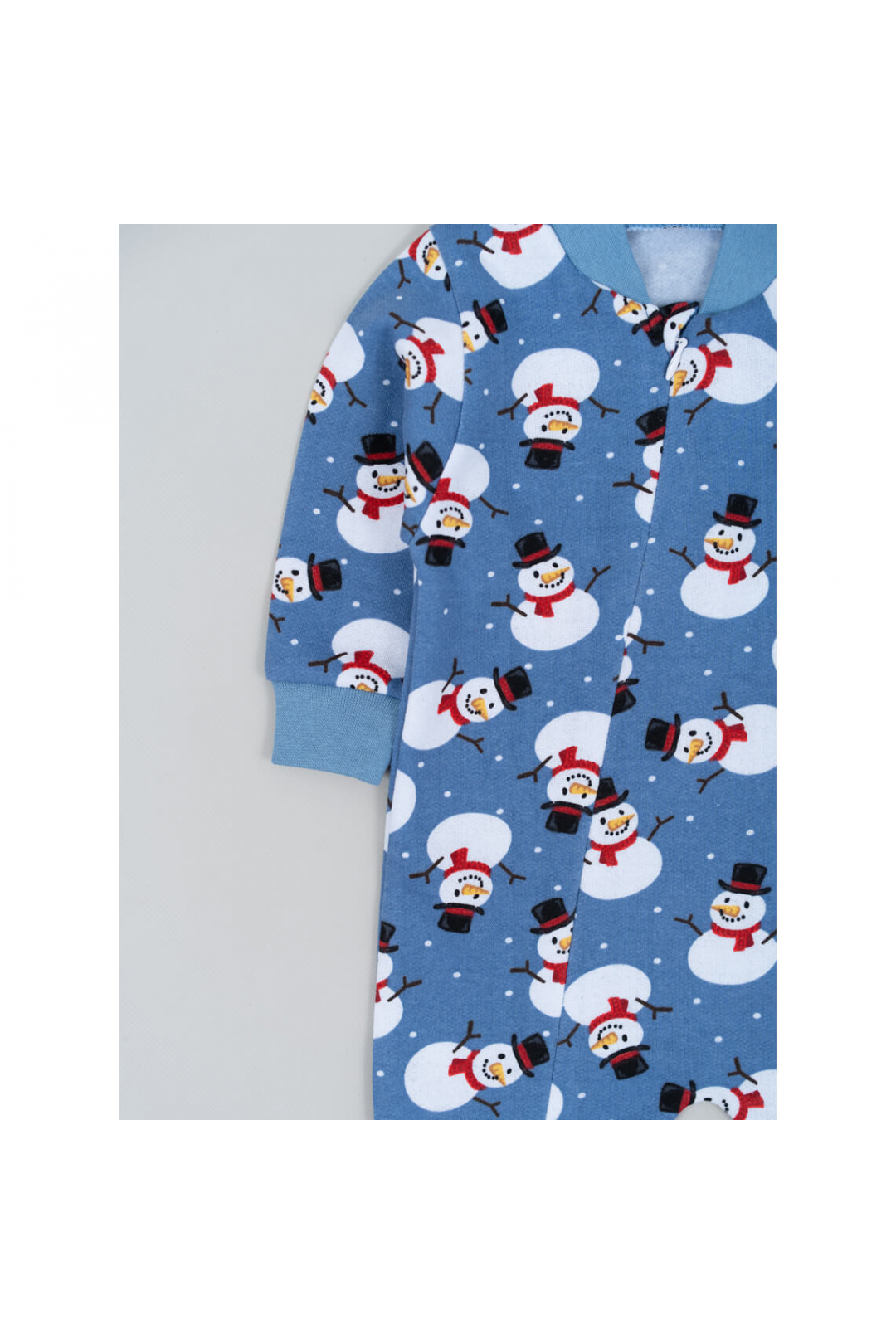 Чоловічок на блискавці Сніговик блакитний начіс(футер)