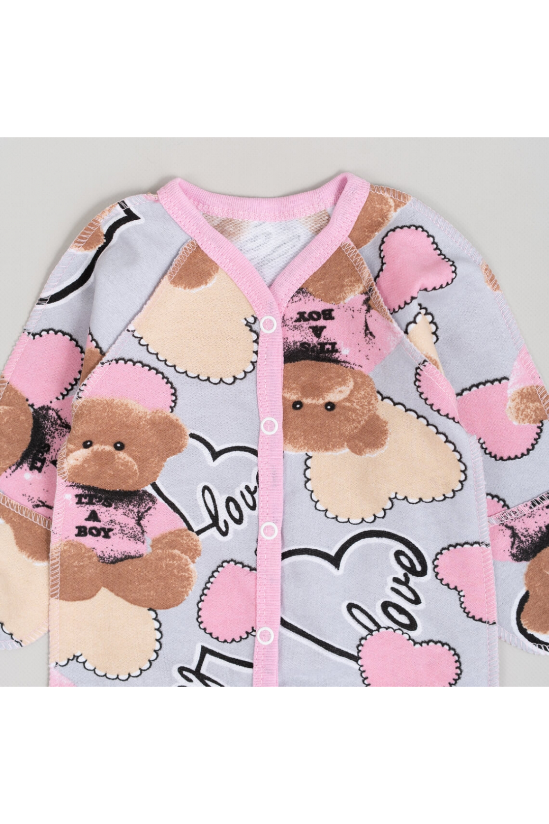 Сліп для новонароджених Ведмедик love сірий начіс (футер)