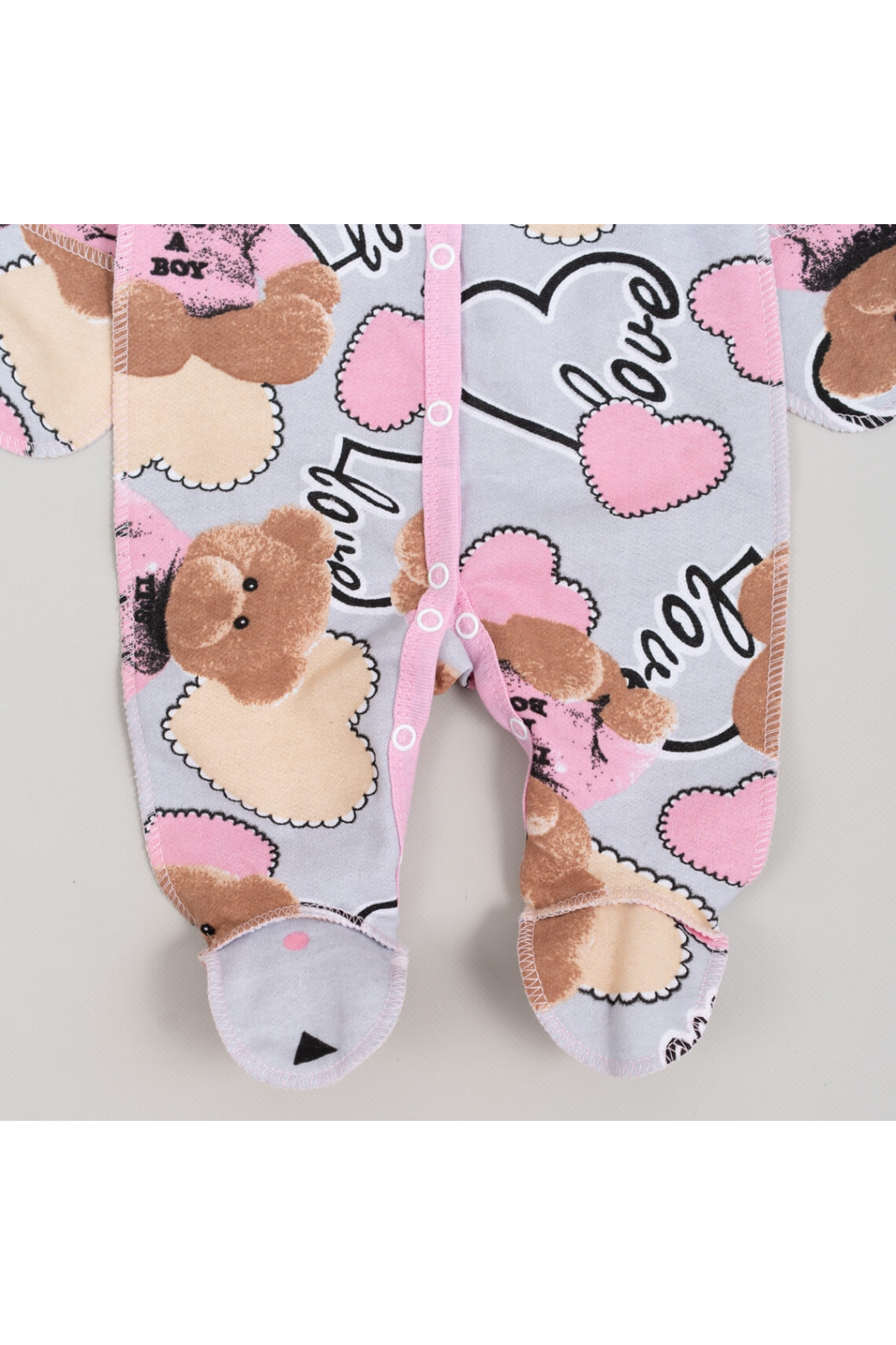 Сліп для новонароджених Ведмедик love сірий начіс (футер)