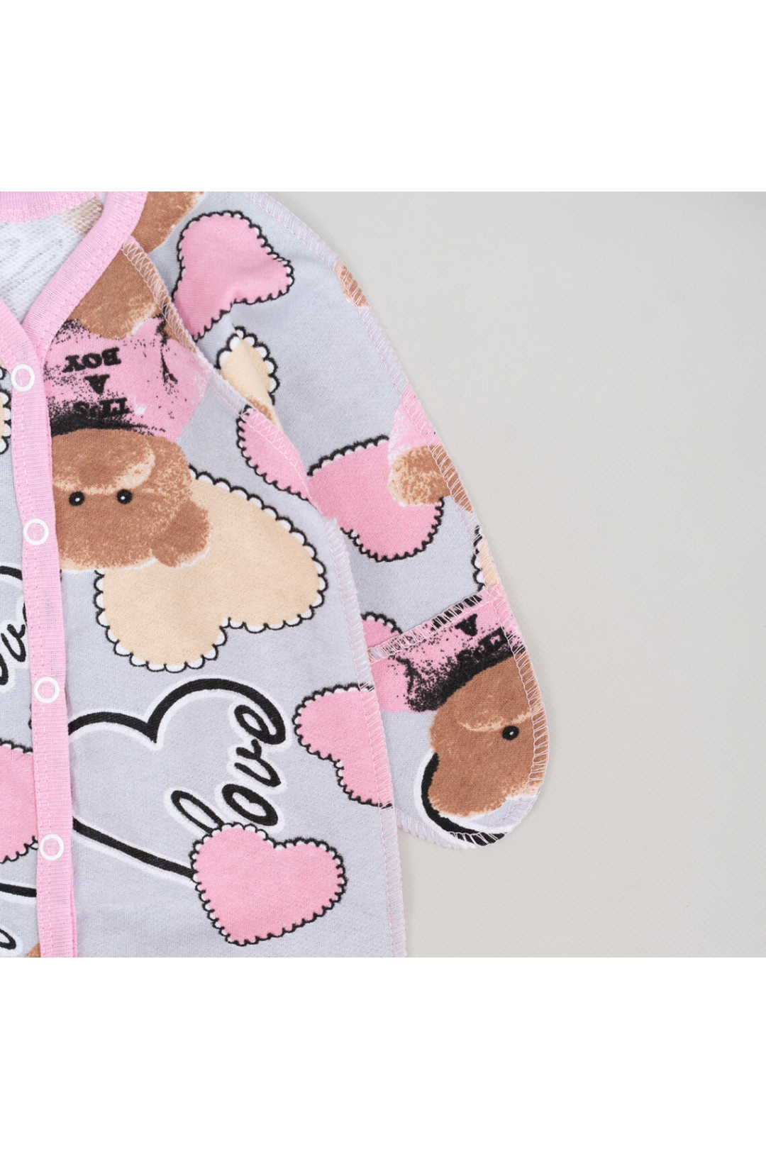 Сліп для новонароджених Ведмедик love сірий начіс (футер)