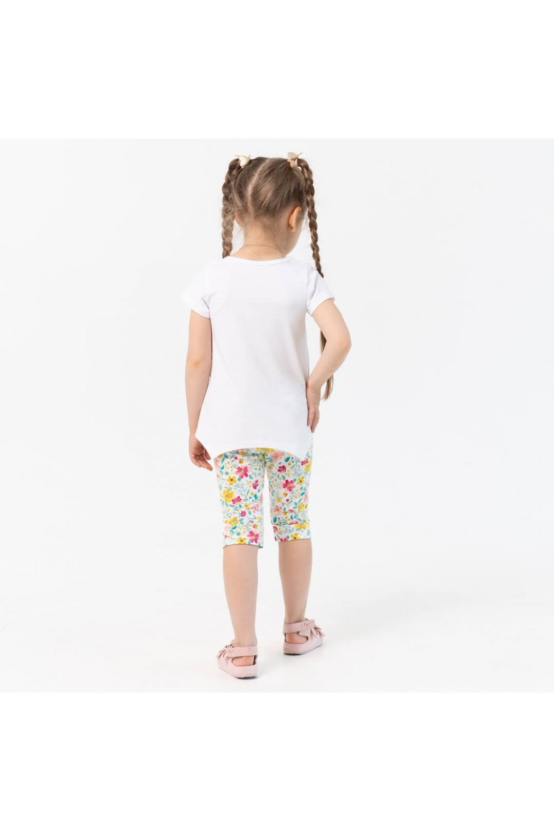Костюм для дівчинки Квіти білий стретч кулір