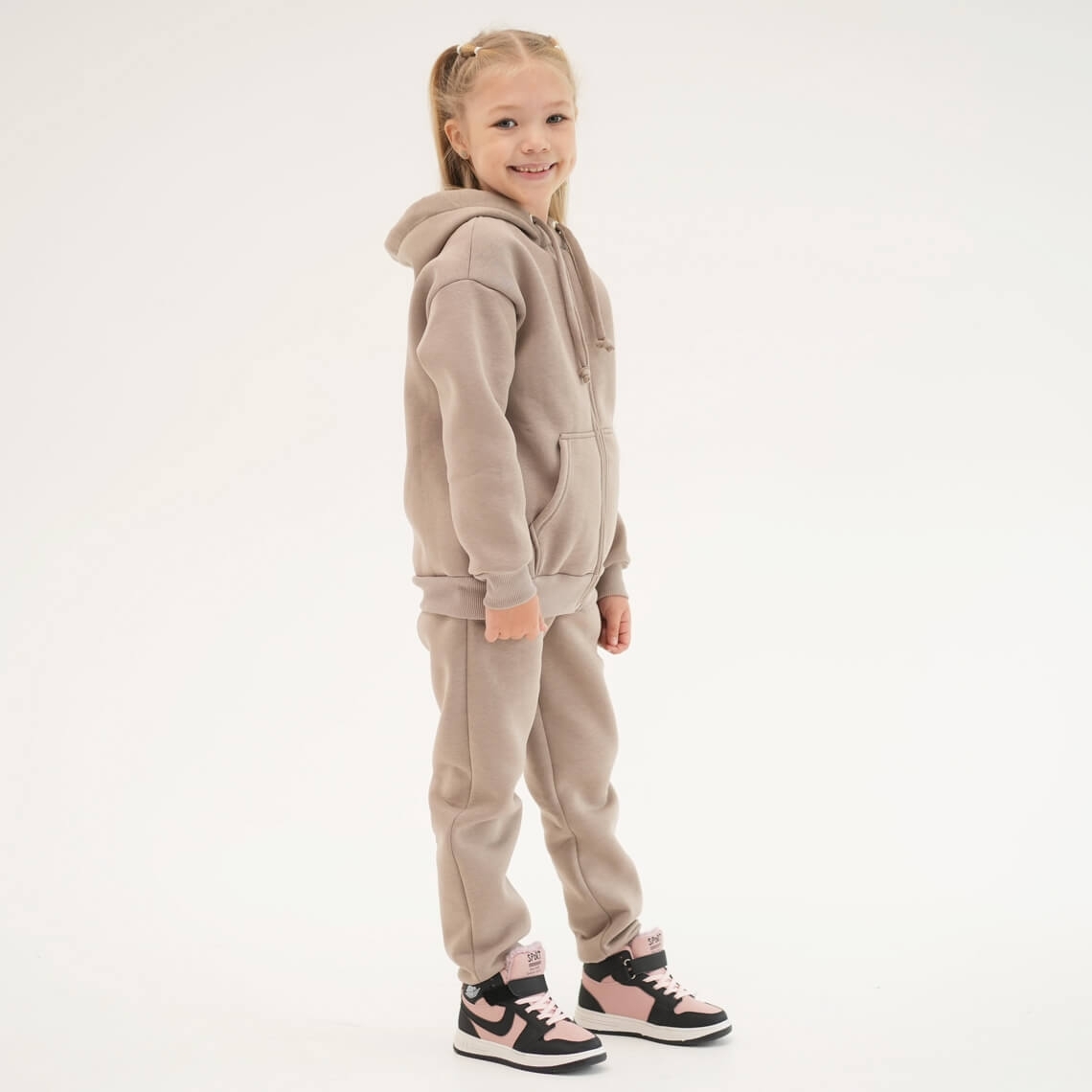 Костюм для дівчинки бежевий тринитка на флісі