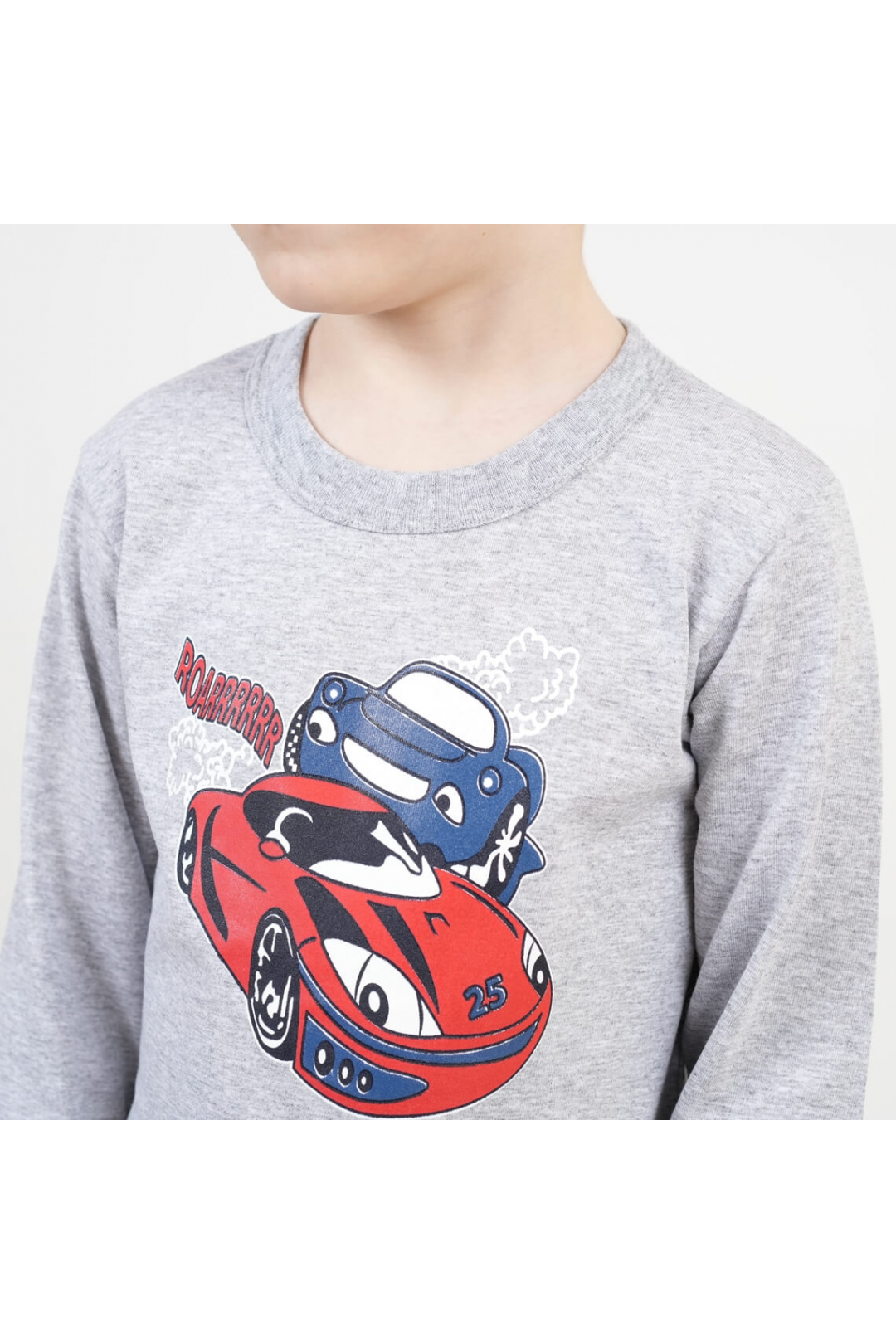 Піжама для хлопчика Машини сірий кулір