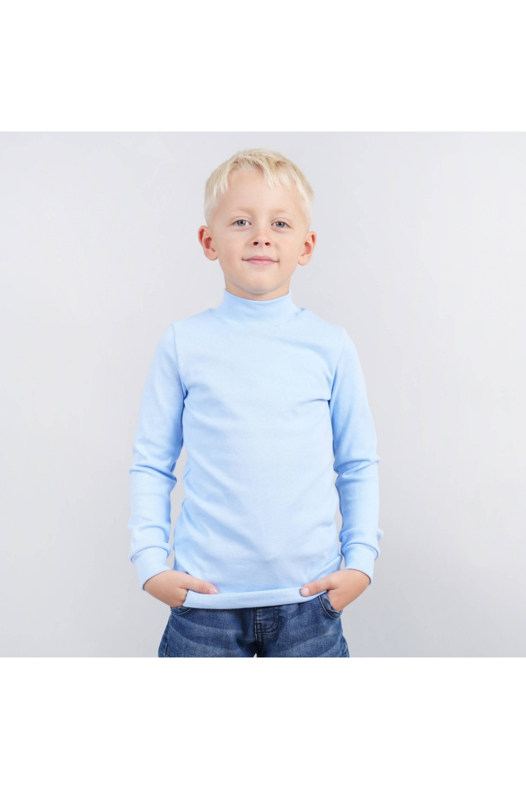 Гольф  для хлопчика світло- блакитний стрейч