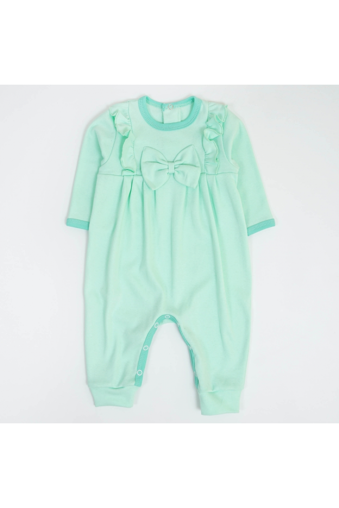 Комбінезон для дівчинки Бант ментоловий інтерлок
