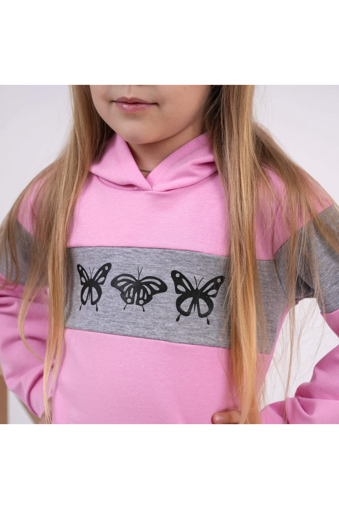 Костюм  для дівчинки рожевий двонитка - 1