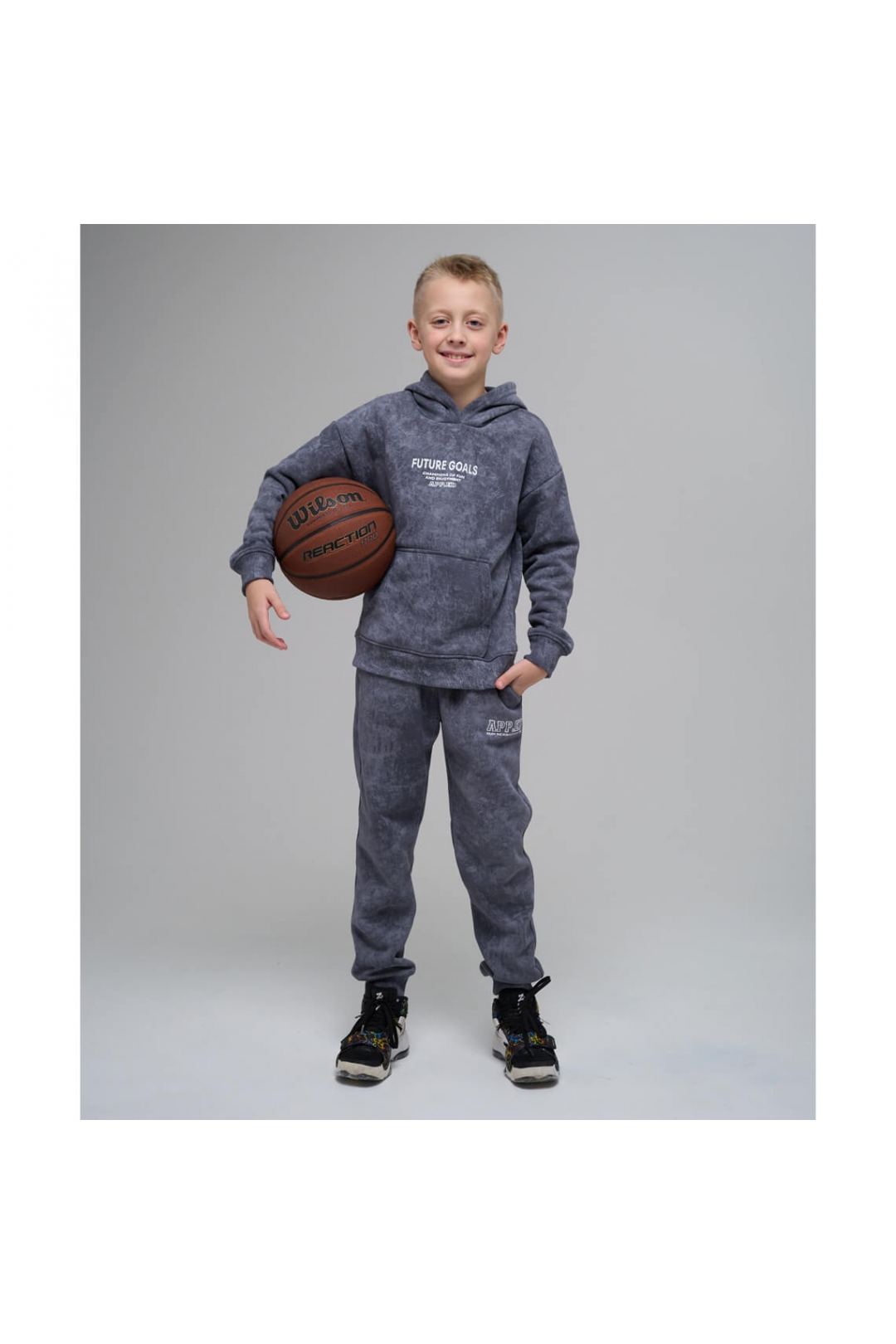 Костюм підлітковий графіт тринитка на флісі