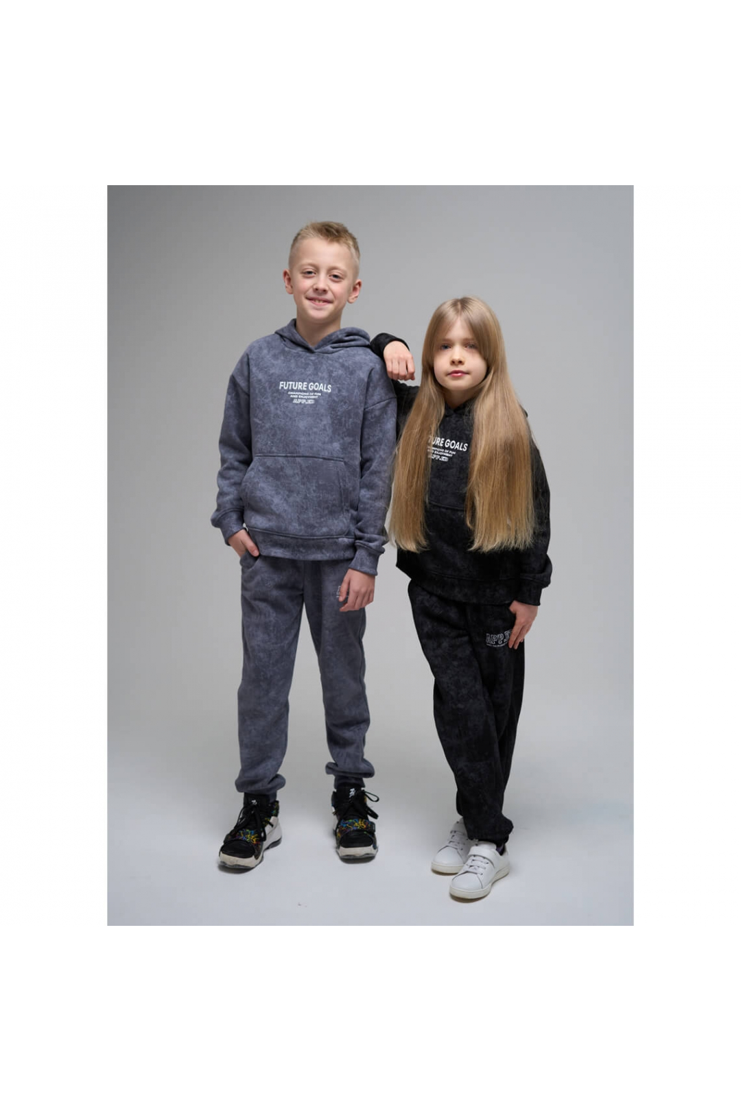 Костюм підлітковий графіт тринитка на флісі