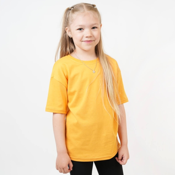 Футболка для хлопчика оверсайз однотонна жовта кулір