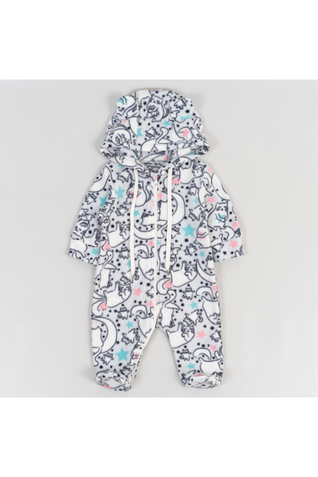 Комбінезони флісовий для малят сірий Котики мікрофліс