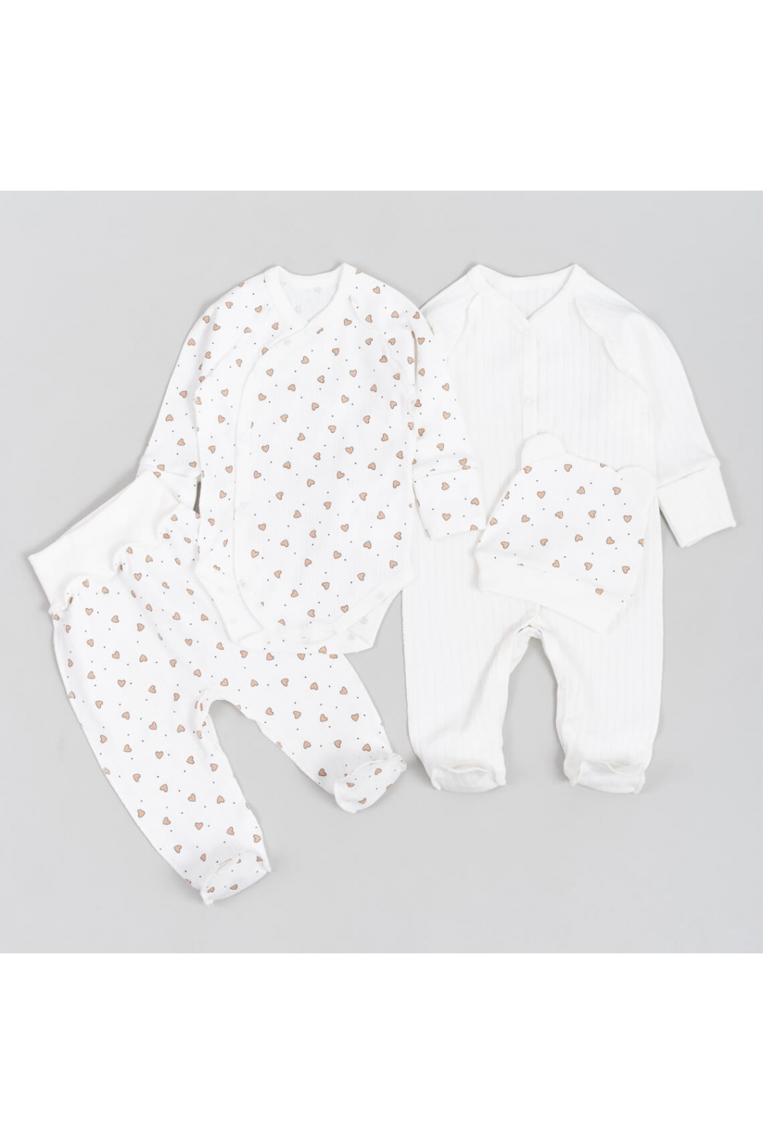 Комплект для новонароджених молочний інтерлок