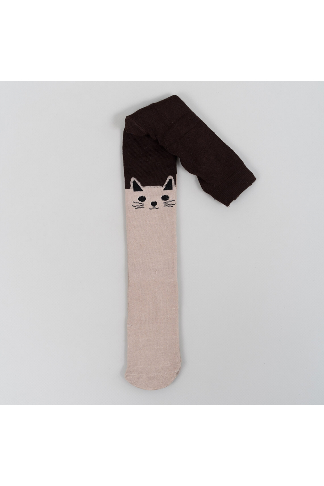 Колготки для дівчинки бежевий-шоколадний махра