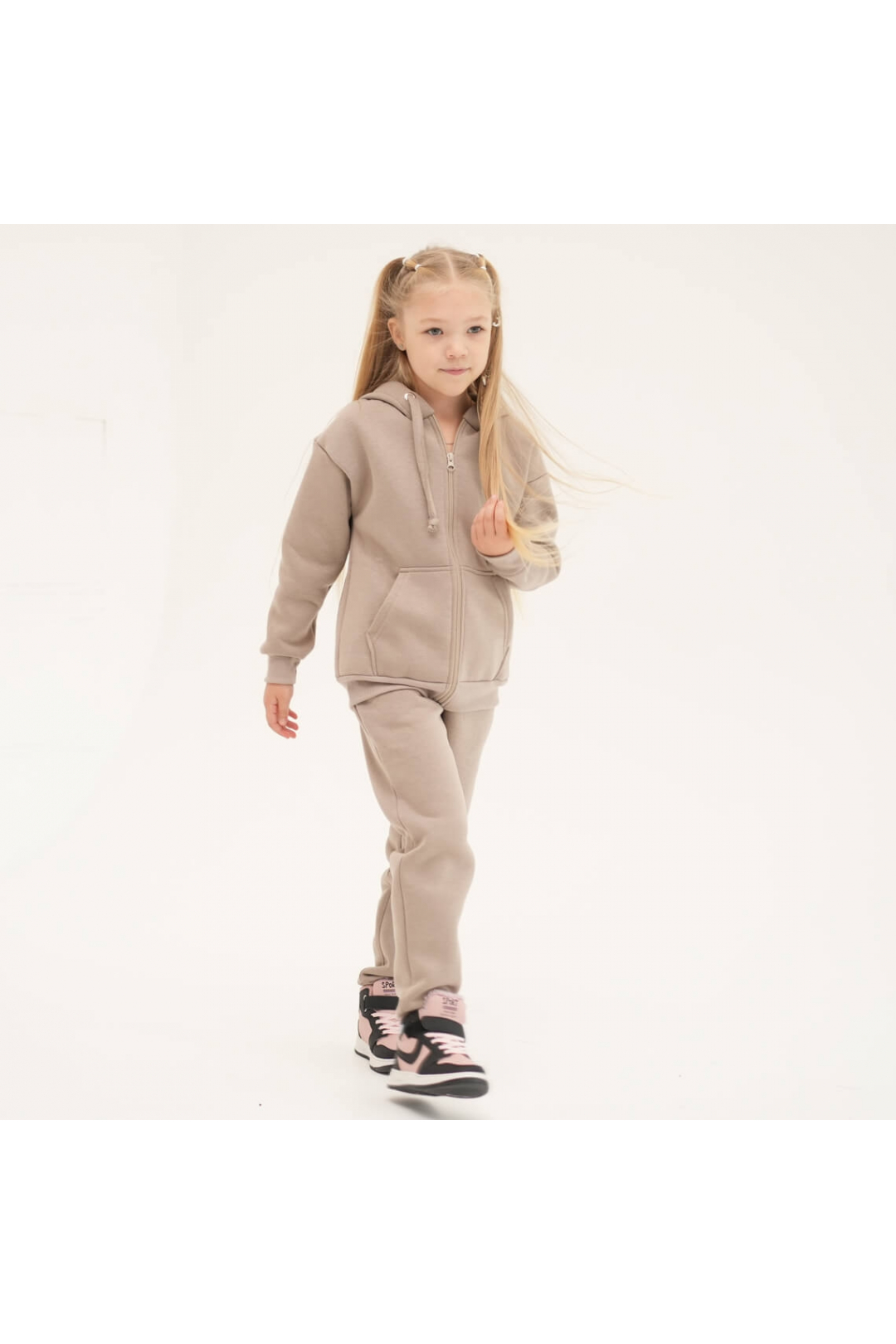 Костюм для дівчинки бежевий тринитка на флісі