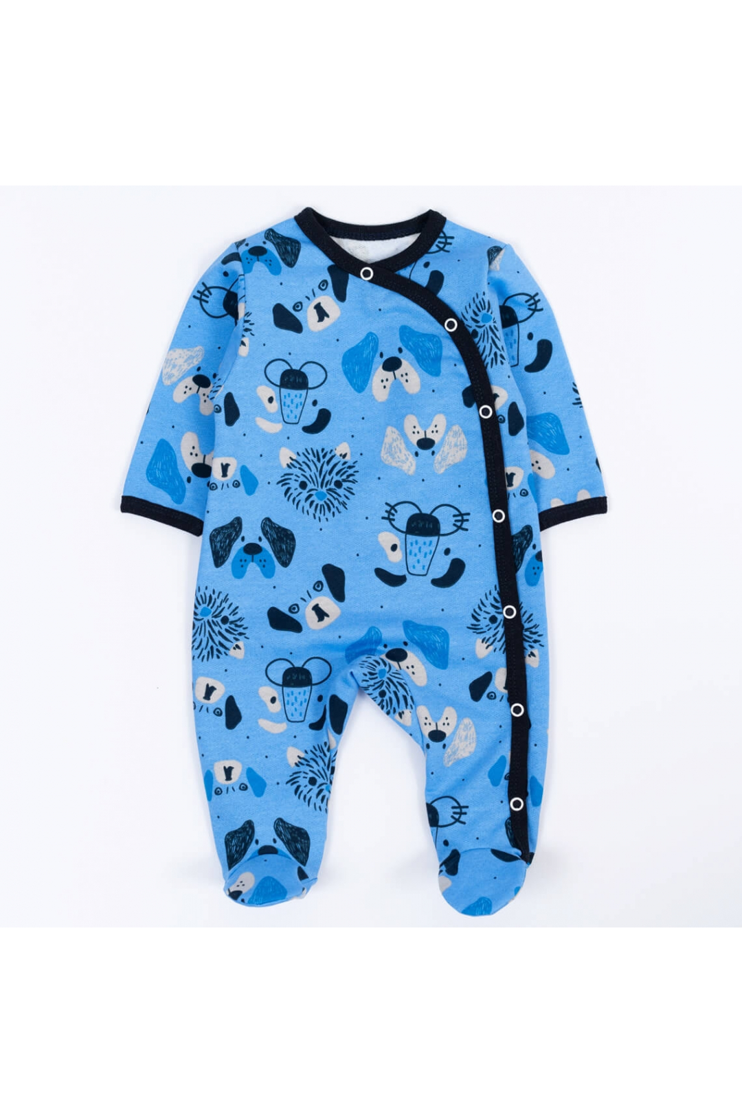 Чоловічок для малятй Собачки блакитний начіс високої якості(футер)