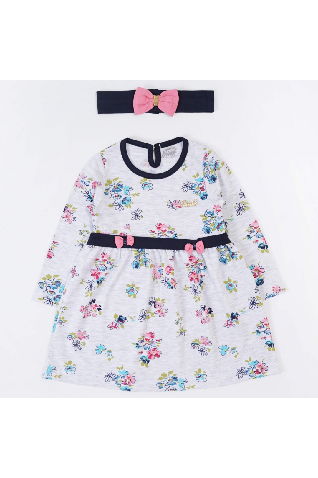 Сукня з пов'язкою для дівчинки сірий фулікра