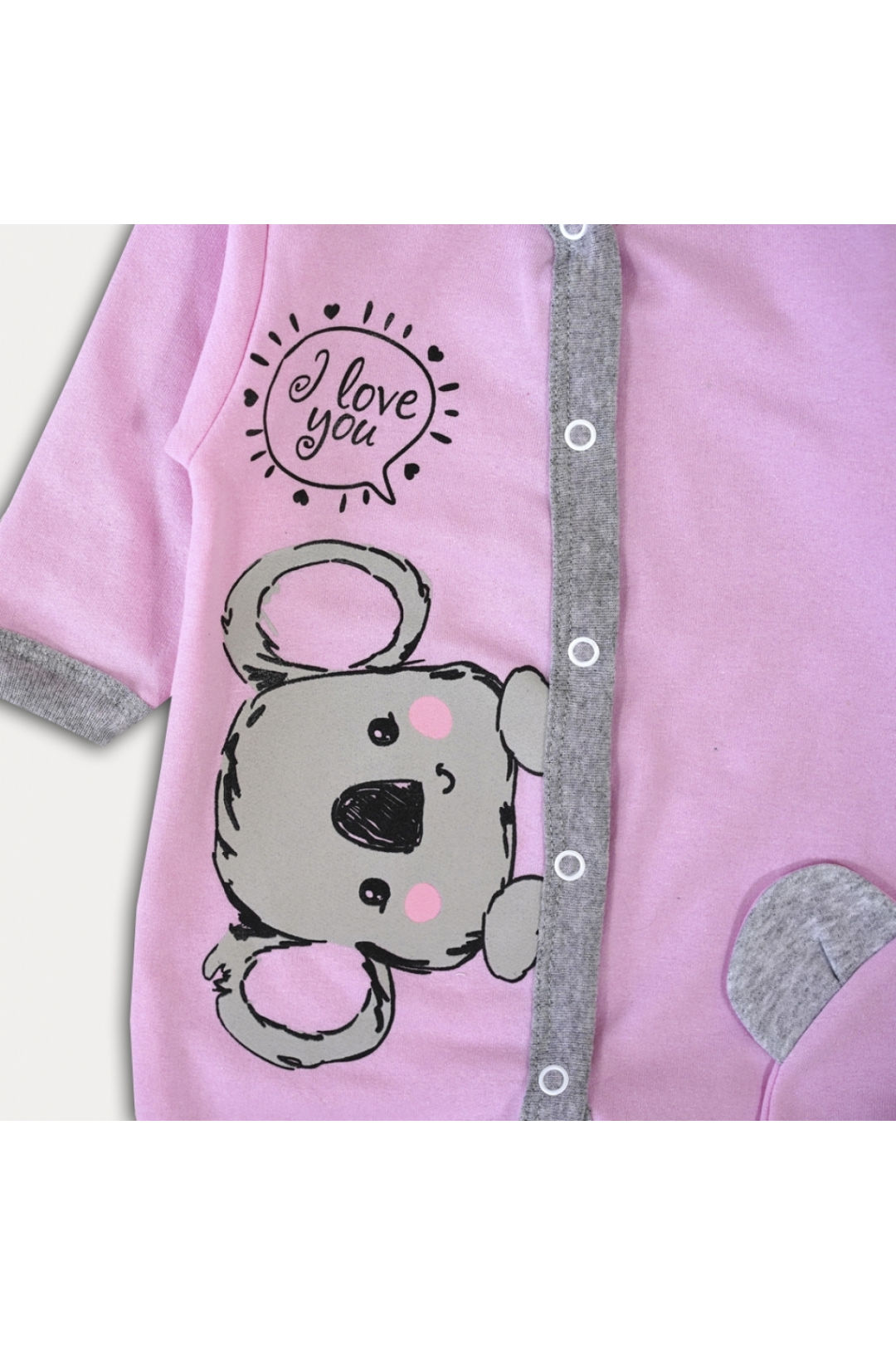 Чоловічок з шапочкою для малят Коала рожевий начіс (футер)