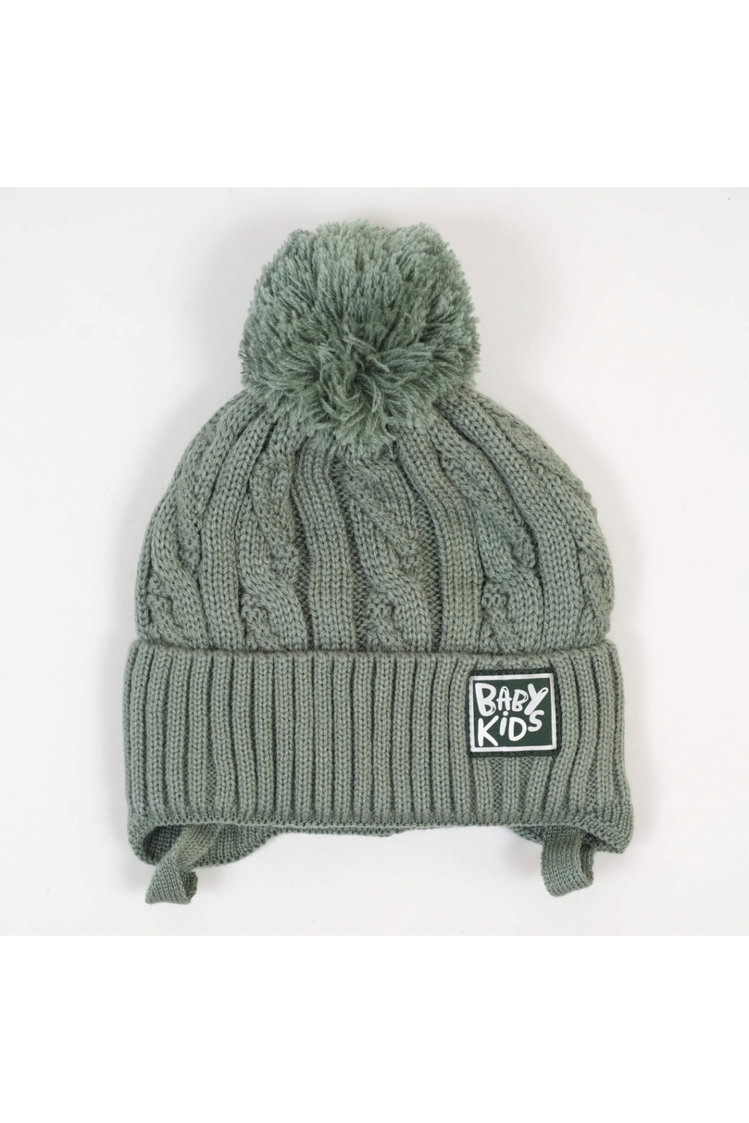 Шапочка для хлопчика темно-зелений в'язка