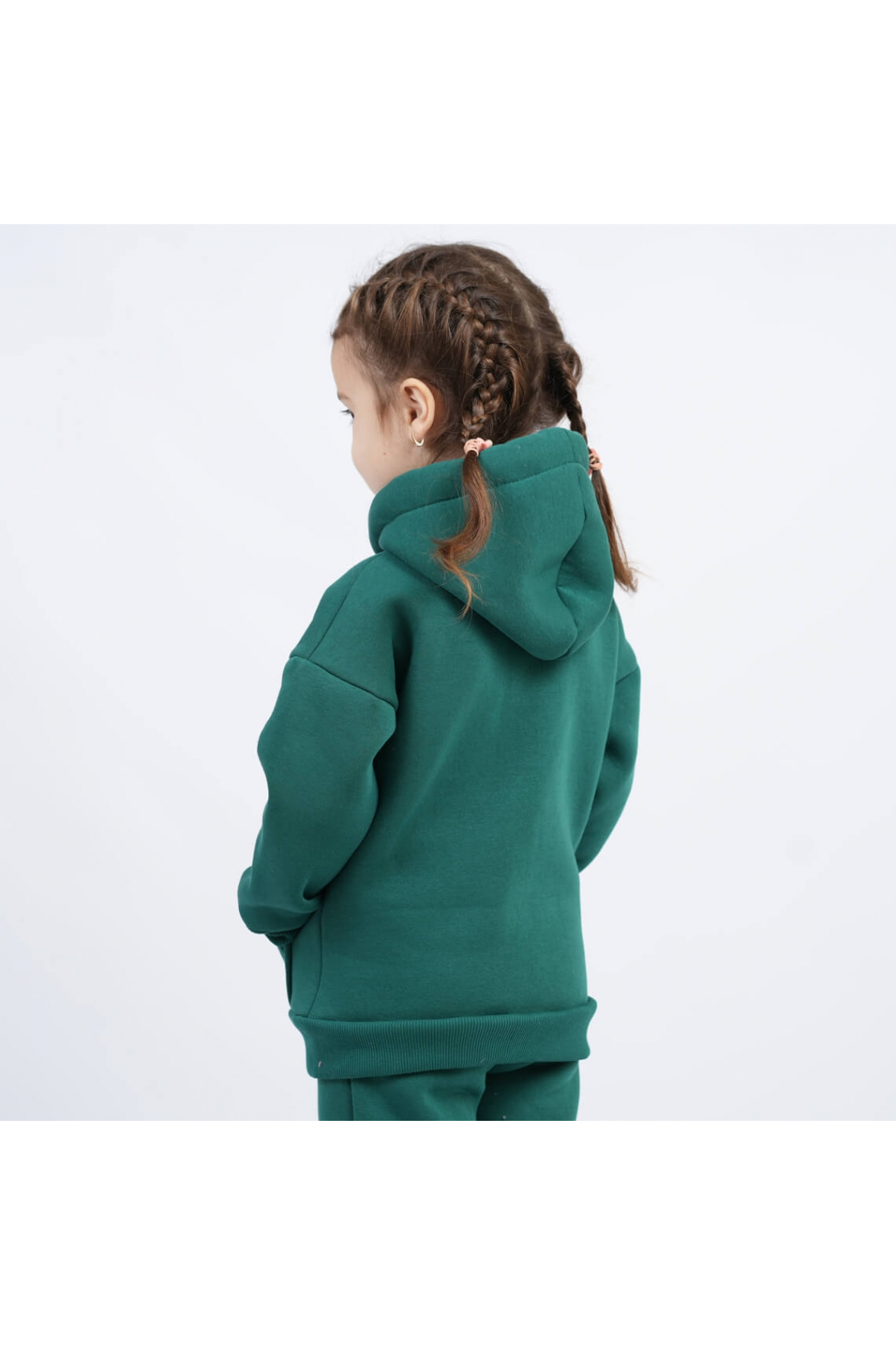 Костюм теплий  для дівчинки смарагдовий тринитка на флісі