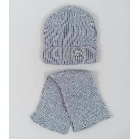Шапка для хлопчика сірий в'язка