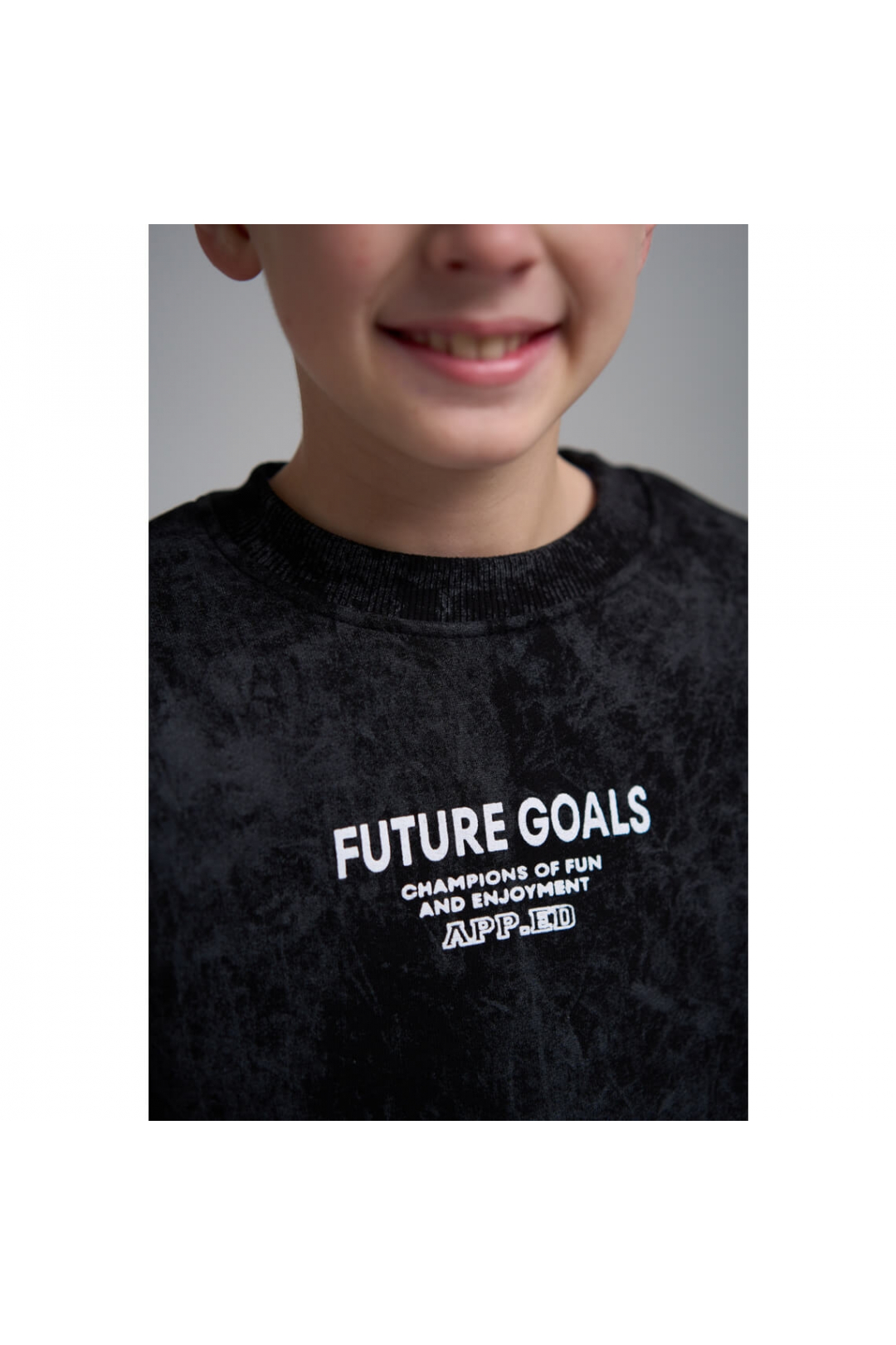 Світшот підлітковий чорний тринитка на флісі