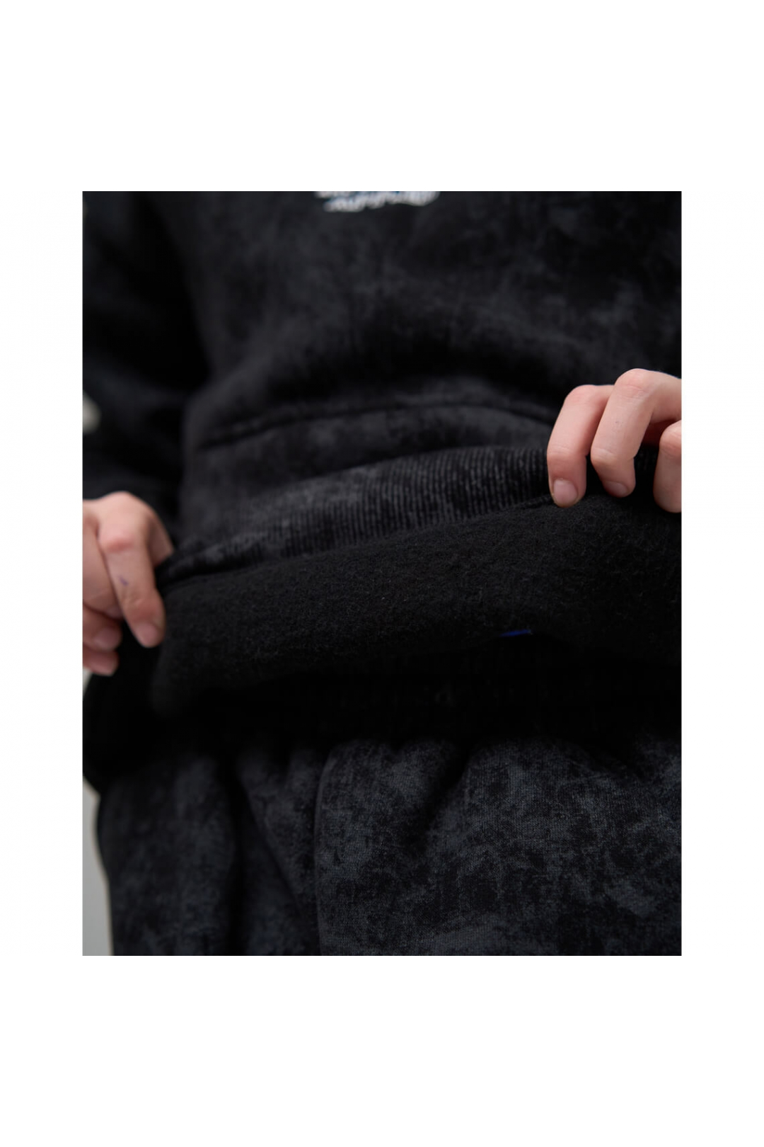 Світшот підлітковий чорний тринитка на флісі