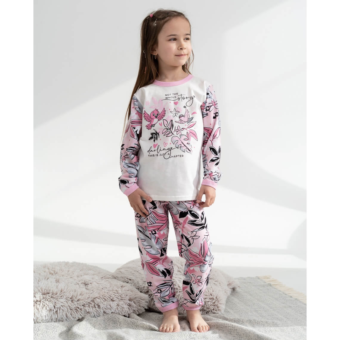 Піжама для дівчинки рожевий кулір