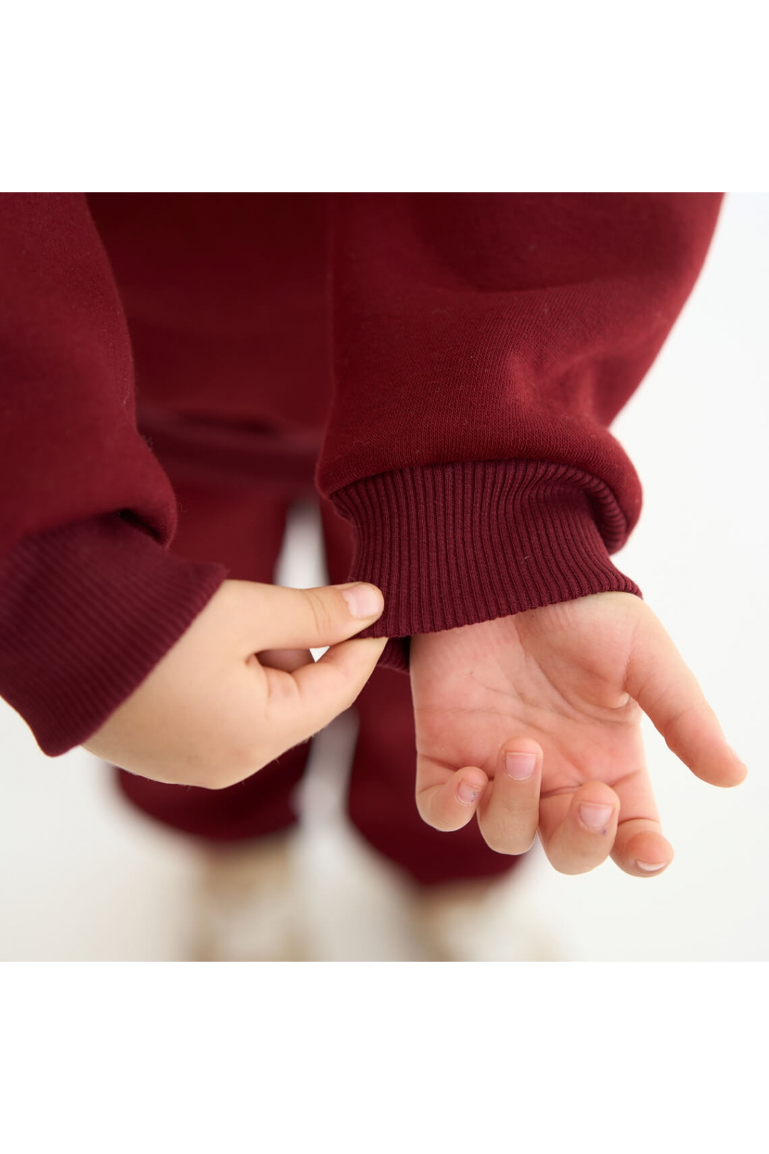 Костюм теплий для дівчинки бордо тринитка на флісі