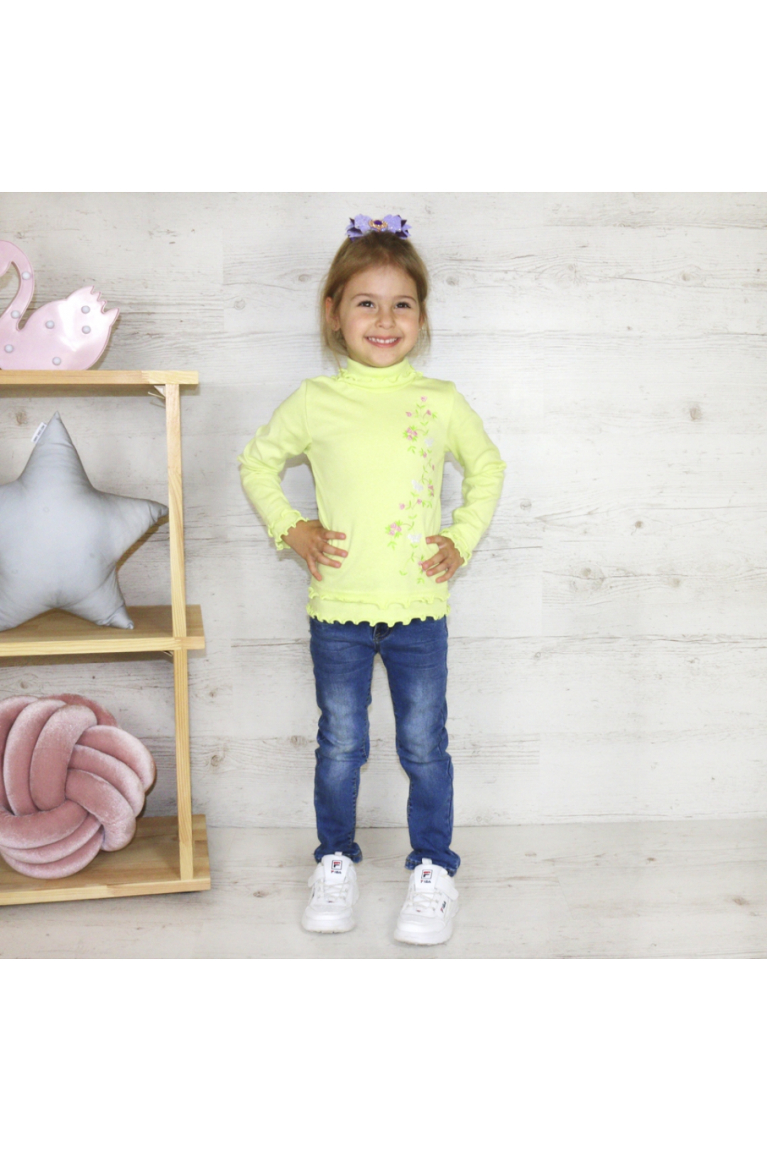 Голф для дівчаток молочний начіс (футер)