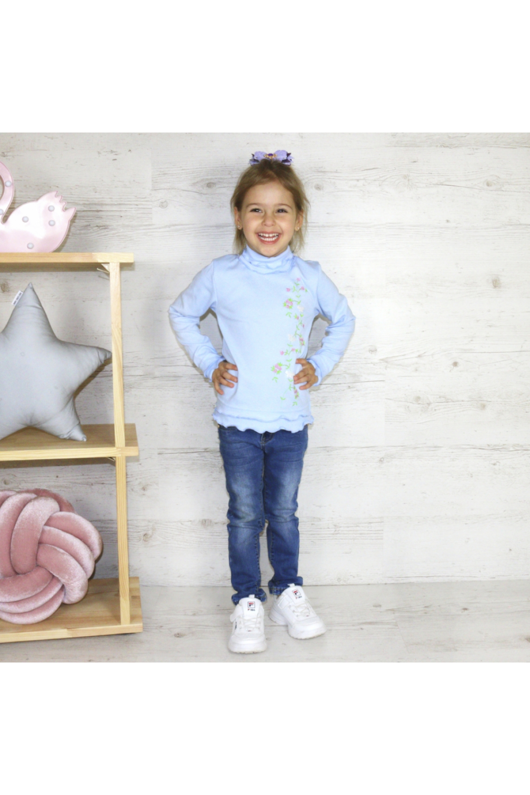 Голф для дівчаток молочний начіс (футер)